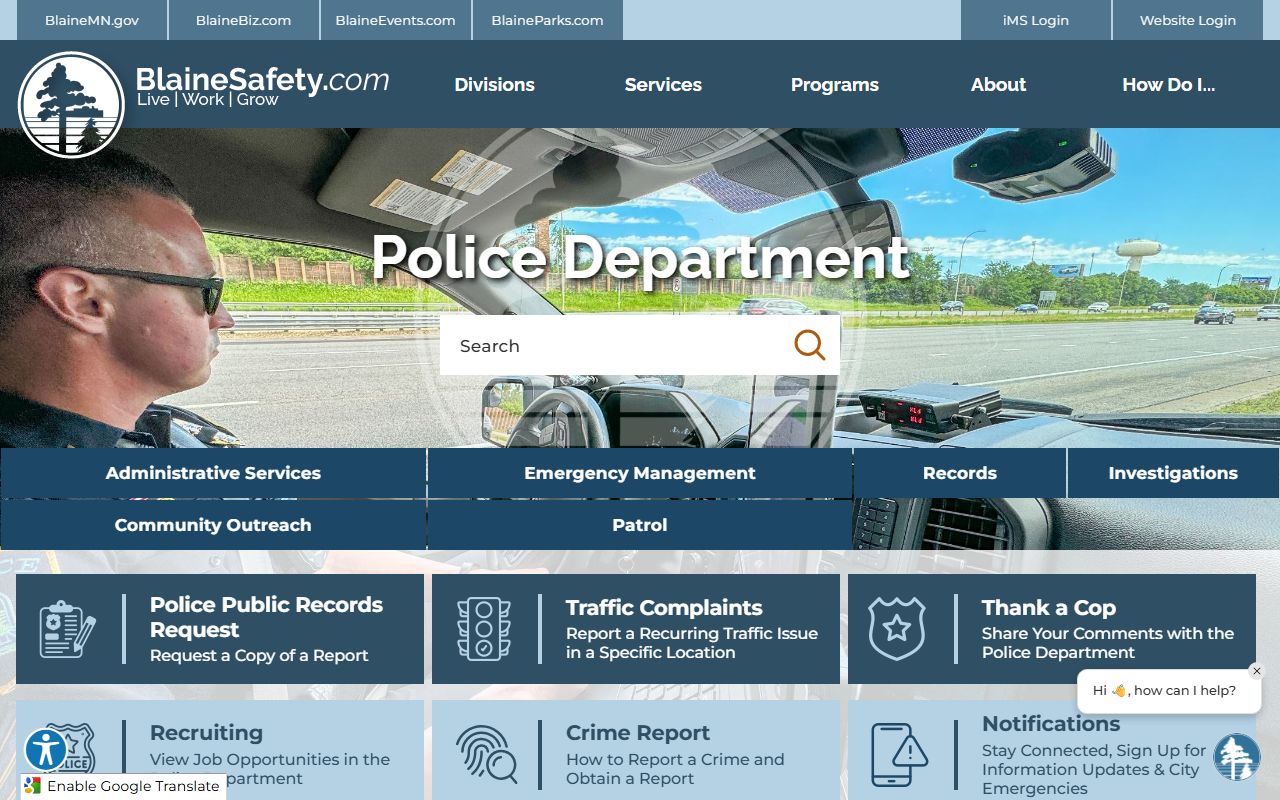 blaine police department booking reports