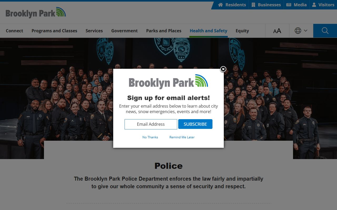 brooklyn park police department booking reports
