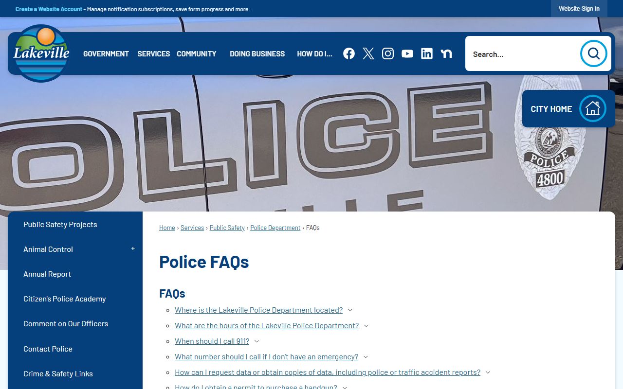 lakeville police faqs booking reports