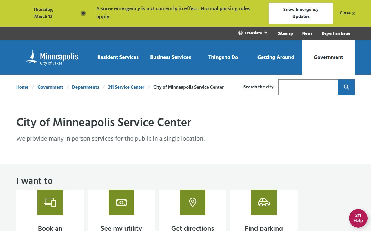 Minneapolis Service Center public records and booking reports
