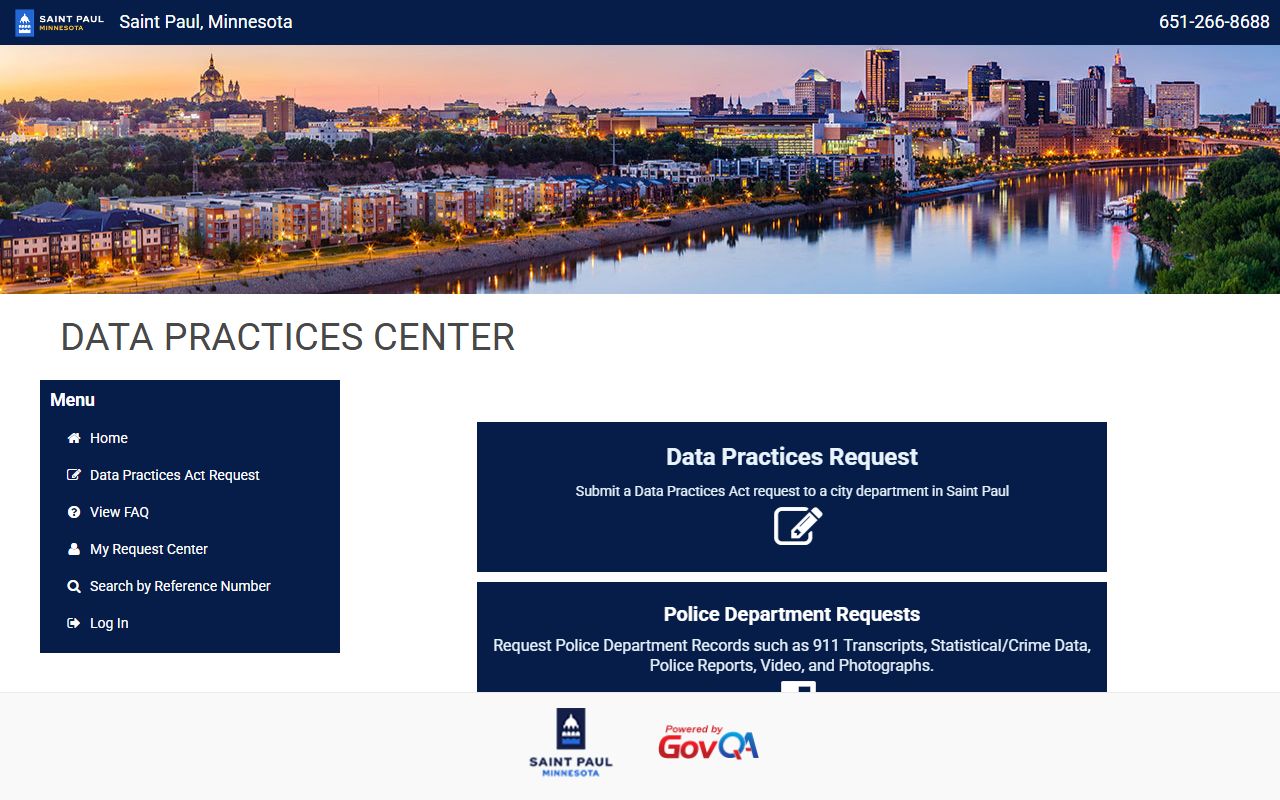 st paul data practices center booking reports request