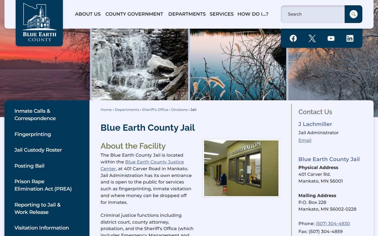 Blue Earth County Jail Custody Roster portal