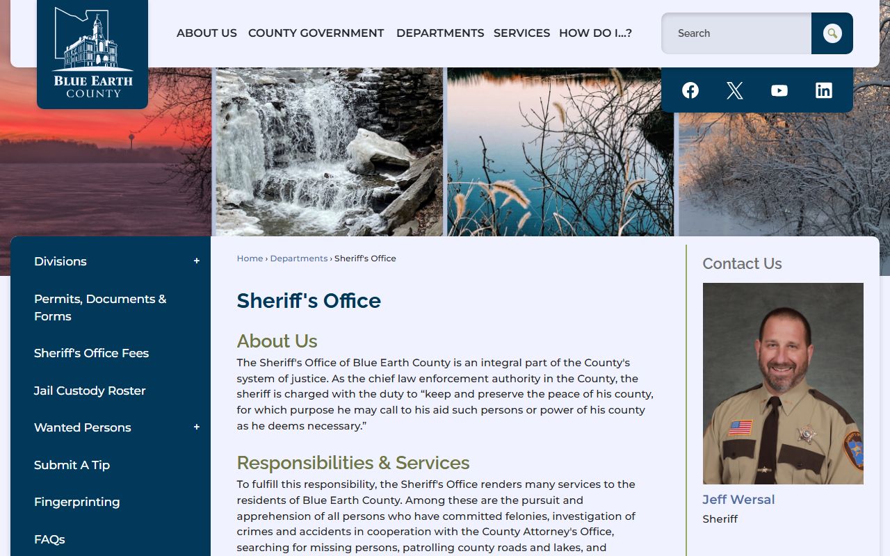 Blue Earth County Sheriff's Office website