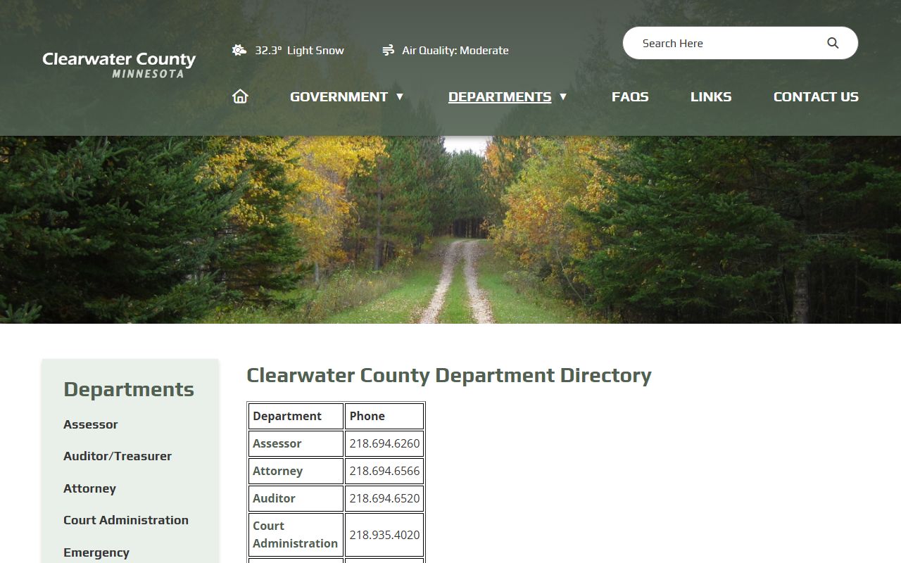 Clearwater County Sheriff booking reports page