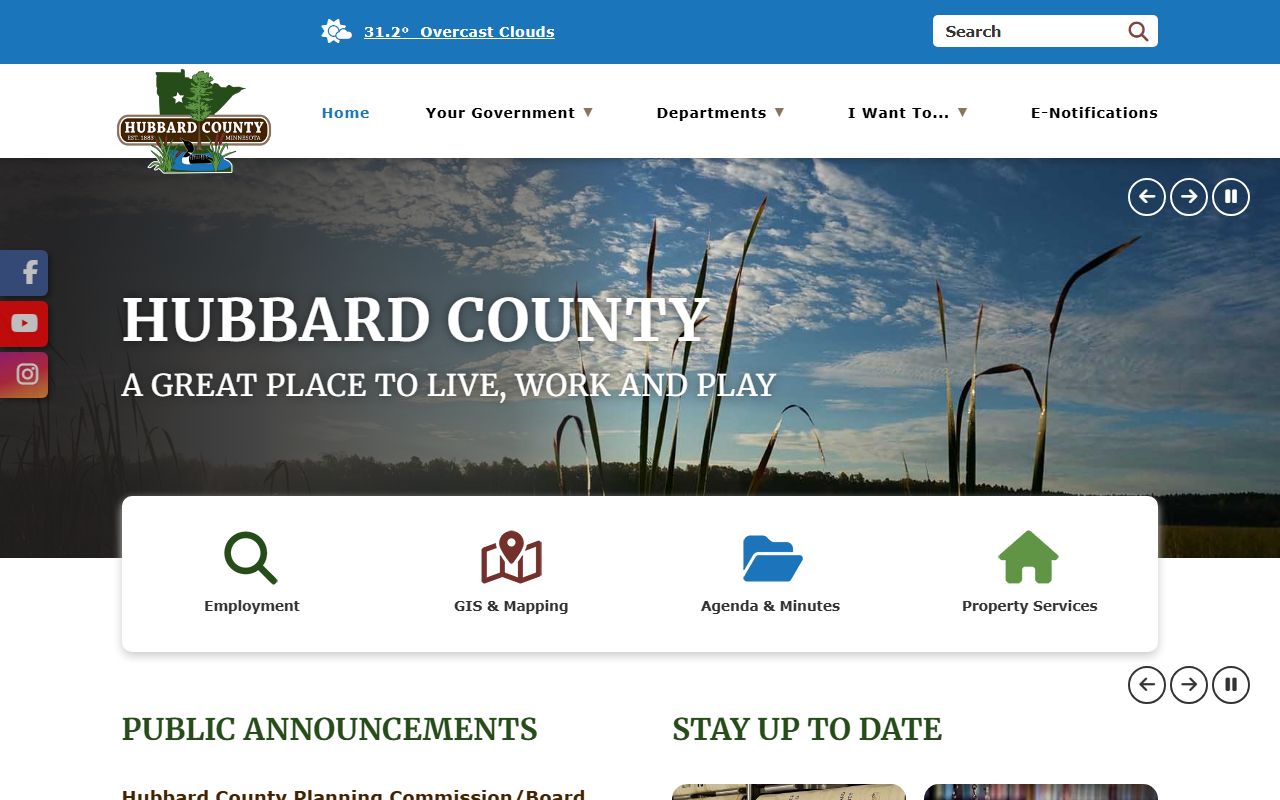 Hubbard County official website