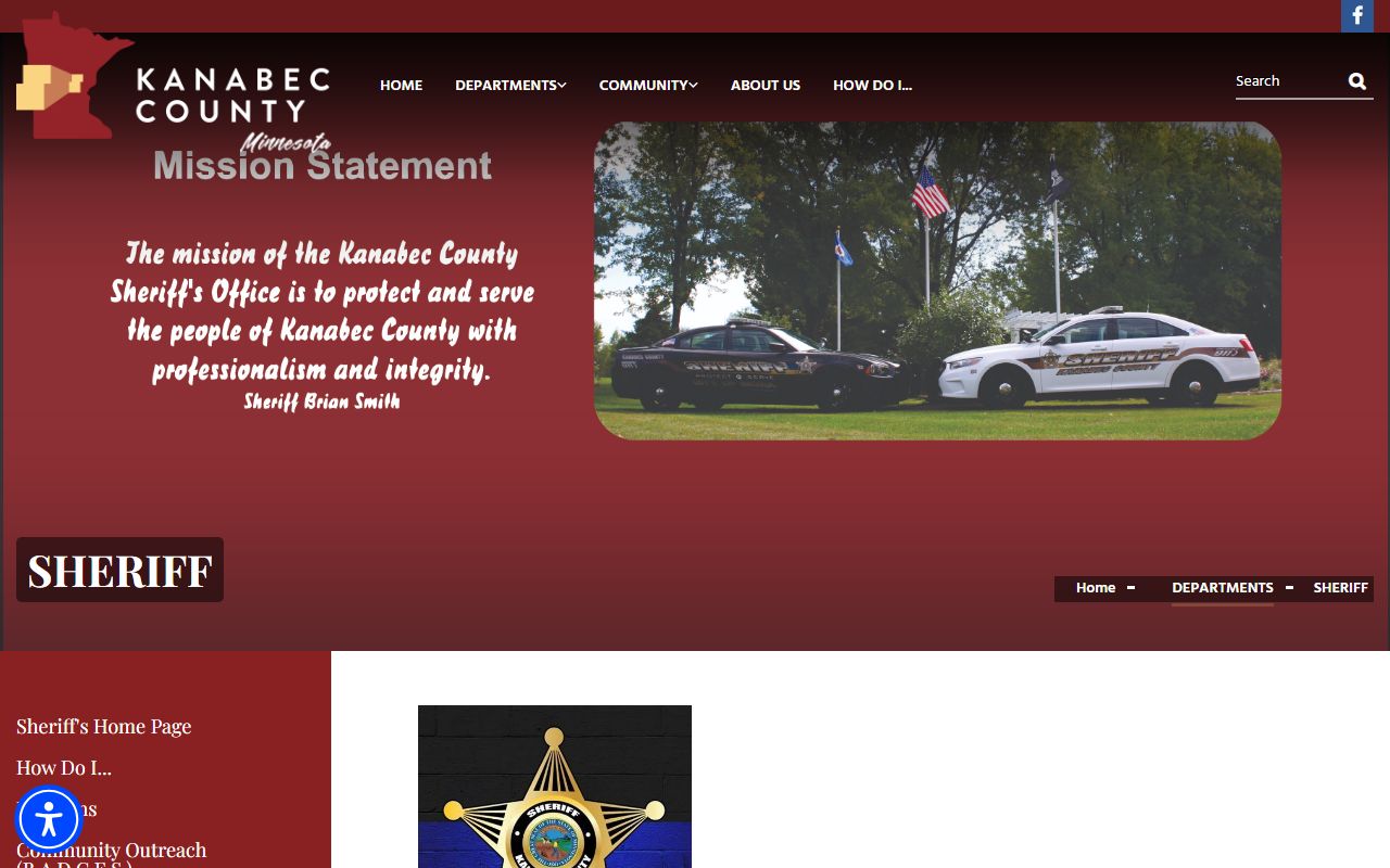 Kanabec County Sheriff's Office website for booking reports