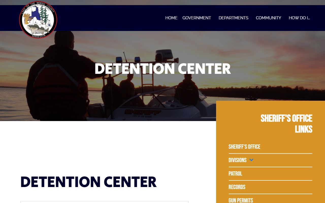Lake of the Woods County detention center jail booking reports