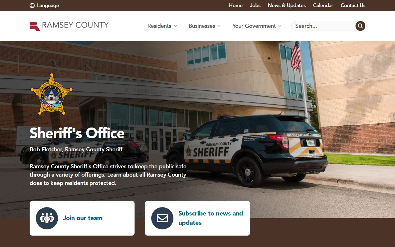 Ramsey County Sheriff's Office website for booking reports