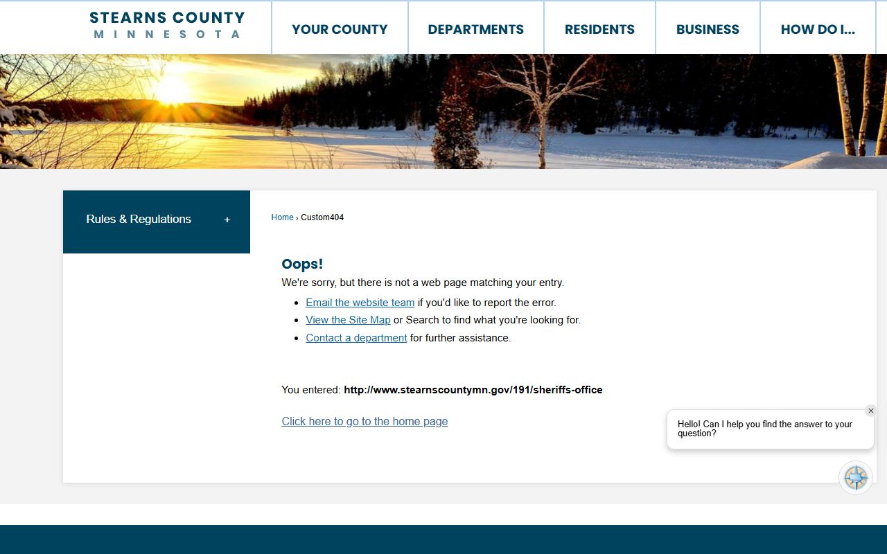 Stearns County Sheriff's Office website