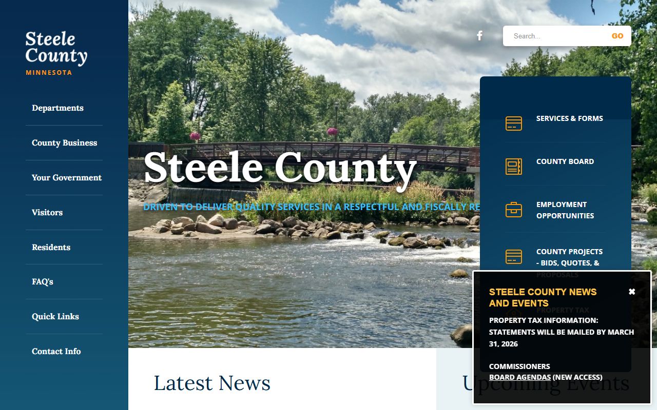Steele County website booking reports and jail roster