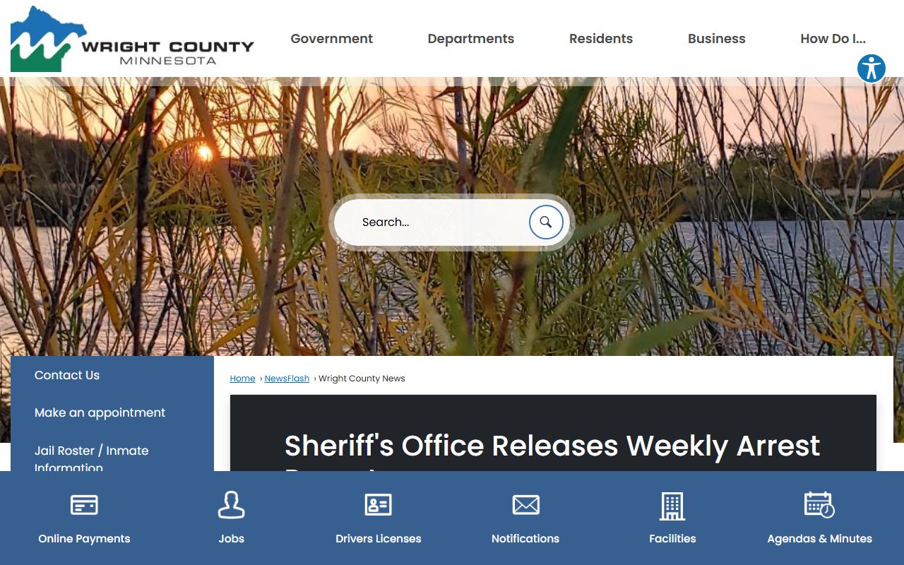 Wright County weekly arrest reports for booking records